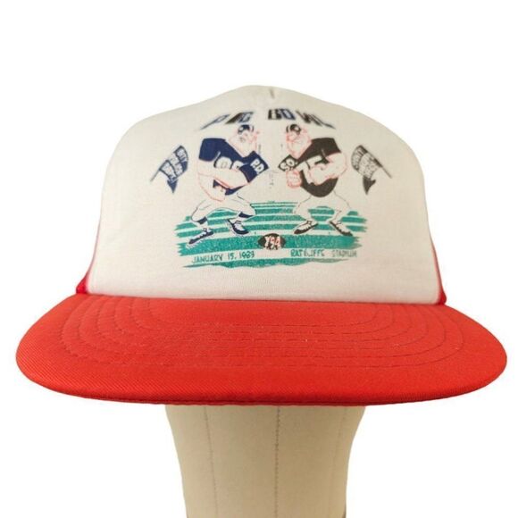 Police Sheriff 1983 Pig Bowl Trucker Hat Mens One Size Vintage 80s Snapback Cap - Picture 2 of 7